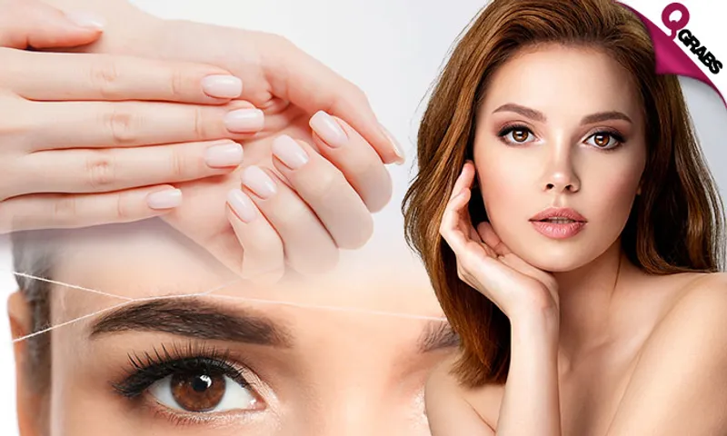 Beauty Salon Package: Haircut + Hair Treatment + Blow-Dry + Threading + Mani–Pedi with Gel Polish!